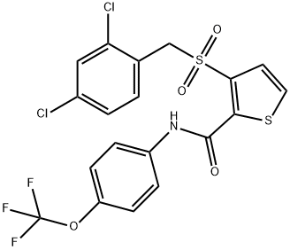 3-[(2,4-DICHLOROBENZYL)SULFONYL]-N-[4-(TRIFLUOROMETHOXY)PHENYL]-2-THIOPHENECARBOXAMIDE Struktur