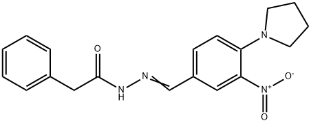 N'-([3-NITRO-4-(1-PYRROLIDINYL)PHENYL]METHYLENE)-2-PHENYLACETOHYDRAZIDE Struktur