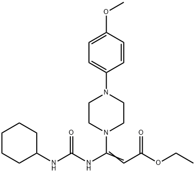 ETHYL 3-([(CYCLOHEXYLAMINO)CARBONYL]AMINO)-3-[4-(4-METHOXYPHENYL)PIPERAZINO]ACRYLATE Struktur