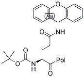 BOC-N-DELTA-XANTHYL-L-GLUTAMINE MERRIFIELD RESIN Struktur