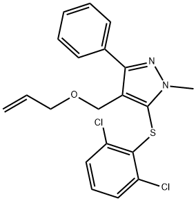 4-[(ALLYLOXY)METHYL]-5-[(2,6-DICHLOROPHENYL)SULFANYL]-1-METHYL-3-PHENYL-1H-PYRAZOLE Struktur