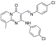 2-[(4-CHLOROPHENYL)AMINO]-3-((E)-[(4-CHLOROPHENYL)IMINO]METHYL)-9-METHYL-4H-PYRIDO[1,2-A]PYRIMIDIN-4-ONE Struktur