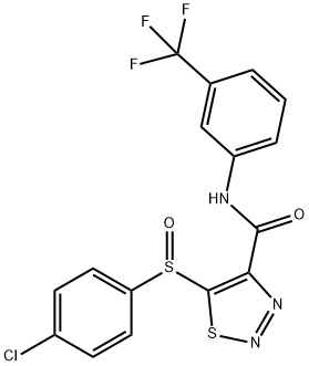 5-[(4-CHLOROPHENYL)SULFINYL]-N-[3-(TRIFLUOROMETHYL)PHENYL]-1,2,3-THIADIAZOLE-4-CARBOXAMIDE Struktur