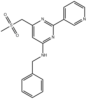 N-BENZYL-6-[(METHYLSULFONYL)METHYL]-2-(3-PYRIDINYL)-4-PYRIMIDINAMINE Struktur