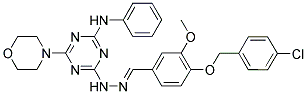 (E)-4-(2-(4-(4-CHLOROBENZYLOXY)-3-METHOXYBENZYLIDENE)HYDRAZINYL)-6-MORPHOLINO-N-PHENYL-1,3,5-TRIAZIN-2-AMINE Struktur