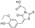 [(5E)-5-(3-ETHOXY-4-HYDROXYBENZYLIDENE)-4-OXO-2-THIOXO-1,3-THIAZOLIDIN-3-YL]ACETIC ACID Struktur