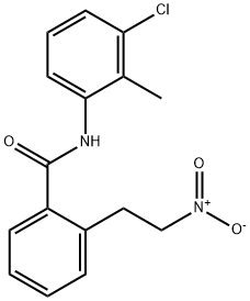 N-(3-CHLORO-2-METHYLPHENYL)-2-(2-NITROETHYL)BENZENECARBOXAMIDE Struktur