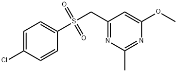 4-([(4-CHLOROPHENYL)SULFONYL]METHYL)-6-METHOXY-2-METHYLPYRIMIDINE Struktur