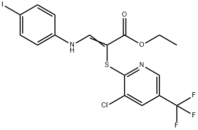 ETHYL 2-([3-CHLORO-5-(TRIFLUOROMETHYL)-2-PYRIDINYL]SULFANYL)-3-(4-IODOANILINO)ACRYLATE Struktur