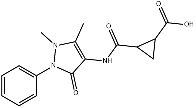 2-(N-(2,3-DIMETHYL-5-OXO-1-PHENYL-3-PYRAZOLIN-4-YL)CARBAMOYL)CYCLOPROPANECARBOXYLIC ACID Struktur