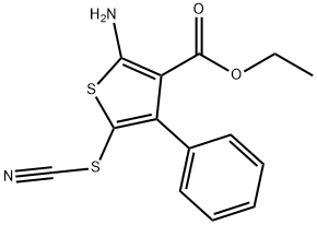 2-AMINO-4-PHENYL-5-THIOCYANATO-THIOPHENE-3-CARBOXYLIC ACID ETHYL ESTER Struktur