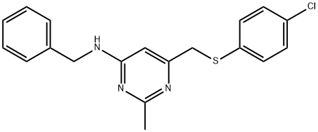 N-BENZYL-6-([(4-CHLOROPHENYL)SULFANYL]METHYL)-2-METHYL-4-PYRIMIDINAMINE Struktur