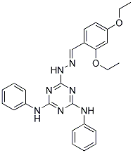 (E)-6-(2-(2,4-DIETHOXYBENZYLIDENE)HYDRAZINYL)-N2,N4-DIPHENYL-1,3,5-TRIAZINE-2,4-DIAMINE Struktur