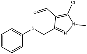 5-CHLORO-1-METHYL-3-[(PHENYLSULFANYL)METHYL]-1H-PYRAZOLE-4-CARBALDEHYDE Struktur