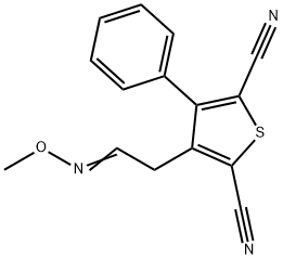 3-[2-(METHOXYIMINO)ETHYL]-4-PHENYL-2,5-THIOPHENEDICARBONITRILE Struktur