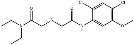 2-([2-(2,4-DICHLORO-5-METHOXYANILINO)-2-OXOETHYL]SULFANYL)-N,N-DIETHYLACETAMIDE Struktur