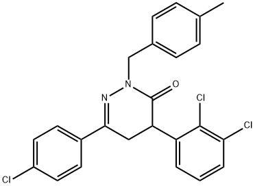 6-(4-CHLOROPHENYL)-4-(2,3-DICHLOROPHENYL)-2-(4-METHYLBENZYL)-4,5-DIHYDRO-3(2H)-PYRIDAZINONE Struktur