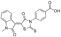 4-[(5Z)-5-(1-METHYL-2-OXO-1,2-DIHYDRO-3H-INDOL-3-YLIDENE)-4-OXO-2-THIOXO-1,3-THIAZOLIDIN-3-YL]BENZOIC ACID Struktur