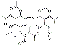 1-[3,4-DI(ACETYLOXY)-6-[(ACETYLOXY)METHYL]-5-((3,4,5-TRI(ACETYLOXY)-6-[(ACE TYLOXY)METHYL]TETRAHYDRO-2H-PYRAN-2-YL)OXY)TETRAHYDRO-2H-PYRAN-2-YL]TRIAZA-1,2-DIEN-2-IUM Struktur