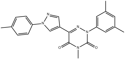 2-(3,5-DIMETHYLPHENYL)-4-METHYL-6-[1-(4-METHYLPHENYL)-1H-PYRAZOL-4-YL]-1,2,4-TRIAZINE-3,5(2H,4H)-DIONE Struktur