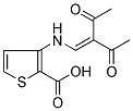 3-[(2-ACETYL-3-OXOBUT-1-ENYL)AMINO]THIOPHENE-2-CARBOXYLIC ACID Struktur