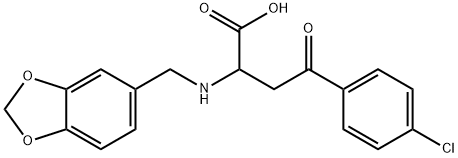 2-[(1,3-BENZODIOXOL-5-YLMETHYL)AMINO]-4-(4-CHLOROPHENYL)-4-OXOBUTANOIC ACID Struktur