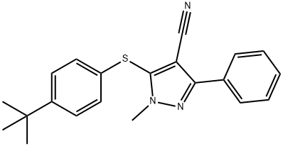 5-([4-(TERT-BUTYL)PHENYL]SULFANYL)-1-METHYL-3-PHENYL-1H-PYRAZOLE-4-CARBONITRILE Struktur