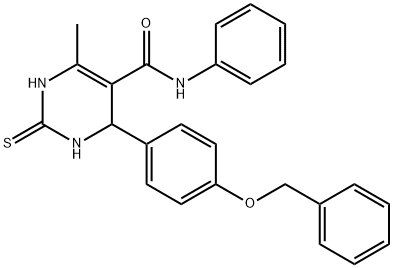 4-[4-(BENZYLOXY)PHENYL]-6-METHYL-N-PHENYL-2-THIOXO-1,2,3,4-TETRAHYDRO-5-PYRIMIDINECARBOXAMIDE Struktur