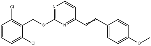 2-[(2,6-DICHLOROBENZYL)SULFANYL]-4-(4-METHOXYSTYRYL)PYRIMIDINE Struktur