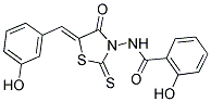 2-HYDROXY-N-[(5Z)-5-(3-HYDROXYBENZYLIDENE)-4-OXO-2-THIOXO-1,3-THIAZOLIDIN-3-YL]BENZAMIDE Struktur