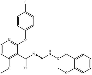 2-(4-FLUOROPHENOXY)-4-METHOXY-N-(([(2-METHOXYBENZYL)OXY]IMINO)METHYL)NICOTINAMIDE Struktur