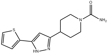 4-[5-(2-THIENYL)-1H-PYRAZOL-3-YL]TETRAHYDRO-1(2H)-PYRIDINECARBOXAMIDE Struktur