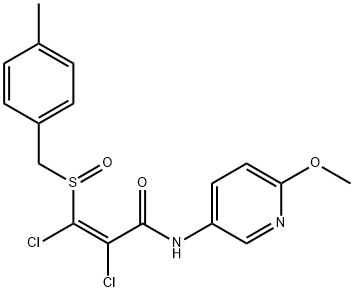 2,3-DICHLORO-N-(6-METHOXY-3-PYRIDINYL)-3-[(4-METHYLBENZYL)SULFINYL]ACRYLAMIDE Struktur