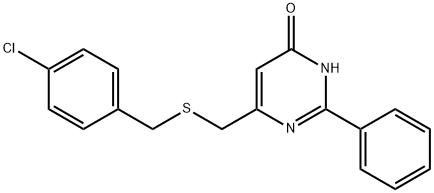 6-([(4-CHLOROBENZYL)SULFANYL]METHYL)-2-PHENYL-4-PYRIMIDINOL Struktur