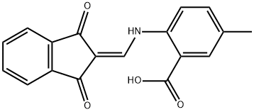 2-(((1,3-DIOXOINDAN-2-YLIDENE)METHYL)AMINO)-5-METHYLBENZOIC ACID Struktur