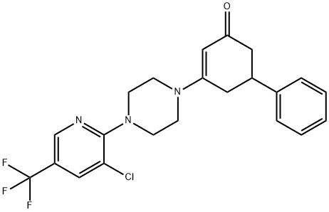 3-(4-(3-CHLORO-5-(TRIFLUOROMETHYL)(2-PYRIDYL))PIPERAZINYL)-5-PHENYLCYCLOHEX-2-EN-1-ONE Struktur