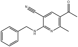 5-ACETYL-2-(BENZYLAMINO)-6-METHYLNICOTINONITRILE Struktur