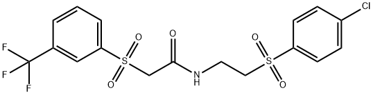 N-(2-[(4-CHLOROPHENYL)SULFONYL]ETHYL)-2-([3-(TRIFLUOROMETHYL)PHENYL]SULFONYL)ACETAMIDE Struktur