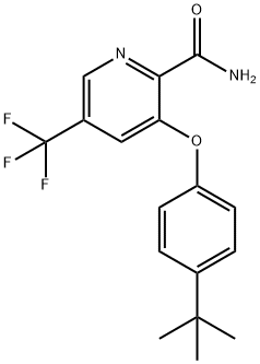 3-[4-(TERT-BUTYL)PHENOXY]-5-(TRIFLUOROMETHYL)-2-PYRIDINECARBOXAMIDE Struktur