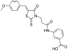 3-((3-[(5Z)-5-(4-METHOXYBENZYLIDENE)-4-OXO-2-THIOXO-1,3-THIAZOLIDIN-3-YL]PROPANOYL)AMINO)BENZOIC ACID Struktur