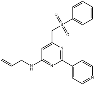 N-ALLYL-6-[(PHENYLSULFONYL)METHYL]-2-(4-PYRIDINYL)-4-PYRIMIDINAMINE Struktur