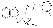 3-(2-([2-(3-METHYLPHENOXY)ETHYL]THIO)-1H-BENZIMIDAZOL-1-YL)PROPANOIC ACID Struktur