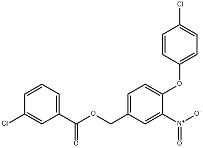 4-(4-CHLOROPHENOXY)-3-NITROBENZYL 3-CHLOROBENZENECARBOXYLATE Struktur