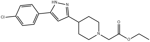 ETHYL 2-(4-[5-(4-CHLOROPHENYL)-1H-PYRAZOL-3-YL]PIPERIDINO)ACETATE Struktur