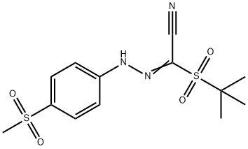 2-(TERT-BUTYLSULFONYL)-2-(2-[4-(METHYLSULFONYL)PHENYL]HYDRAZONO)ACETONITRILE Struktur