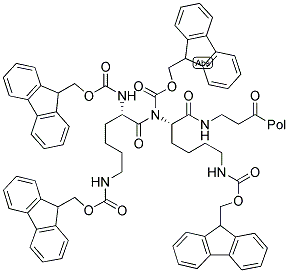 [FMOC-LYS(FMOC)]2-LYS-BETAALA-WANG RESIN Struktur