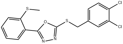 2-[(3,4-DICHLOROBENZYL)SULFANYL]-5-[2-(METHYLSULFANYL)PHENYL]-1,3,4-OXADIAZOLE Struktur