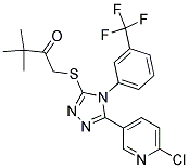 1-((5-(6-CHLORO-3-PYRIDYL)-4-[3-(TRIFLUOROMETHYL)PHENYL]-4H-1,2,4-TRIAZOL-3-YL)THIO)-3,3-DIMETHYLBUTAN-2-ONE Struktur