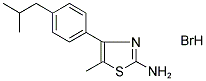 2-AMINO-5-(4-ISOBUTYLPHENYL)-4-METHYLTHIAZOLE HYDROBROMIDE Struktur