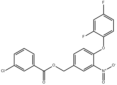 4-(2,4-DIFLUOROPHENOXY)-3-NITROBENZYL 3-CHLOROBENZENECARBOXYLATE Struktur